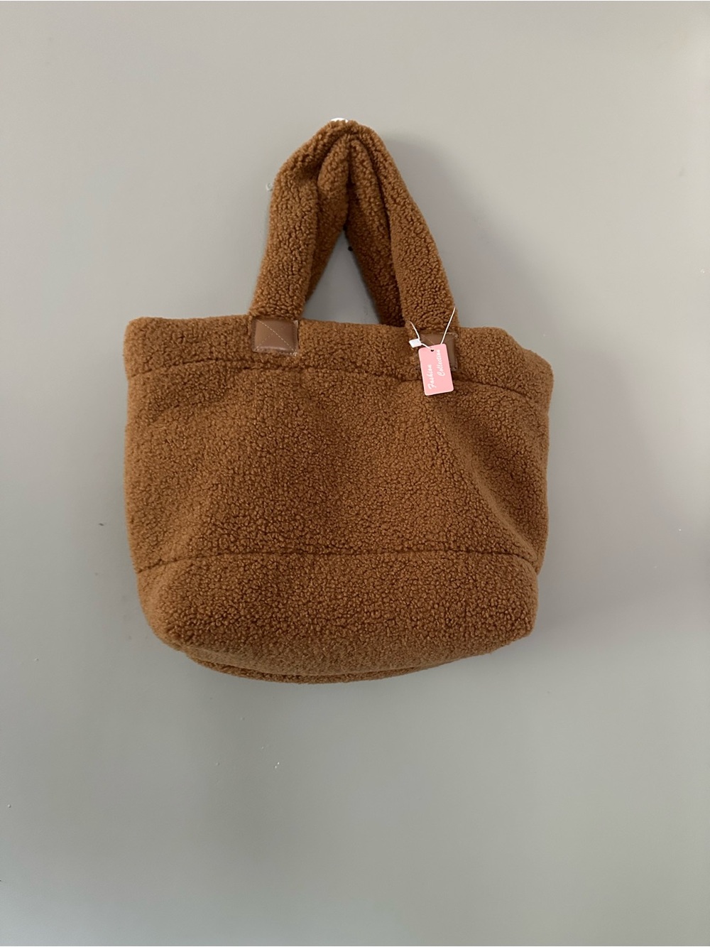 Cozy Teddy Tote Bag in Brown